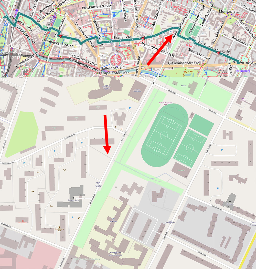 Kartenausschnitt: Alexandrinenstraße