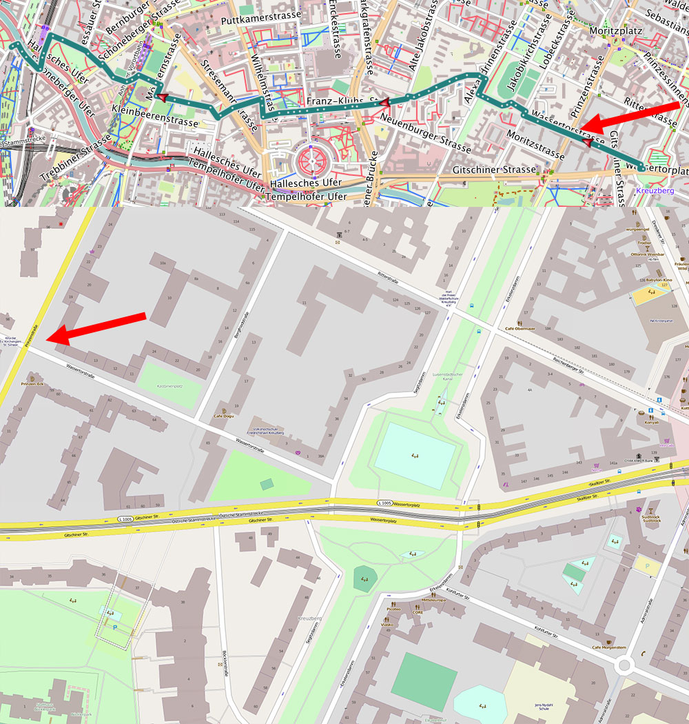Kartenausschnitt: Prinzenstraße