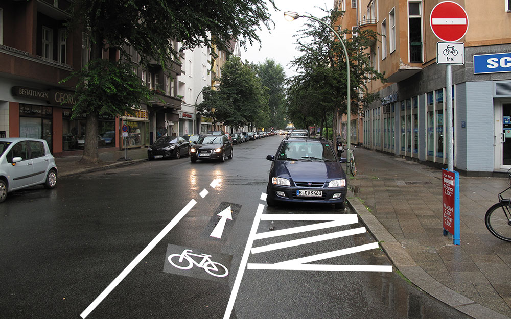 Fotomontage: Vorschlag Einfahrt Anzengruberstraße.