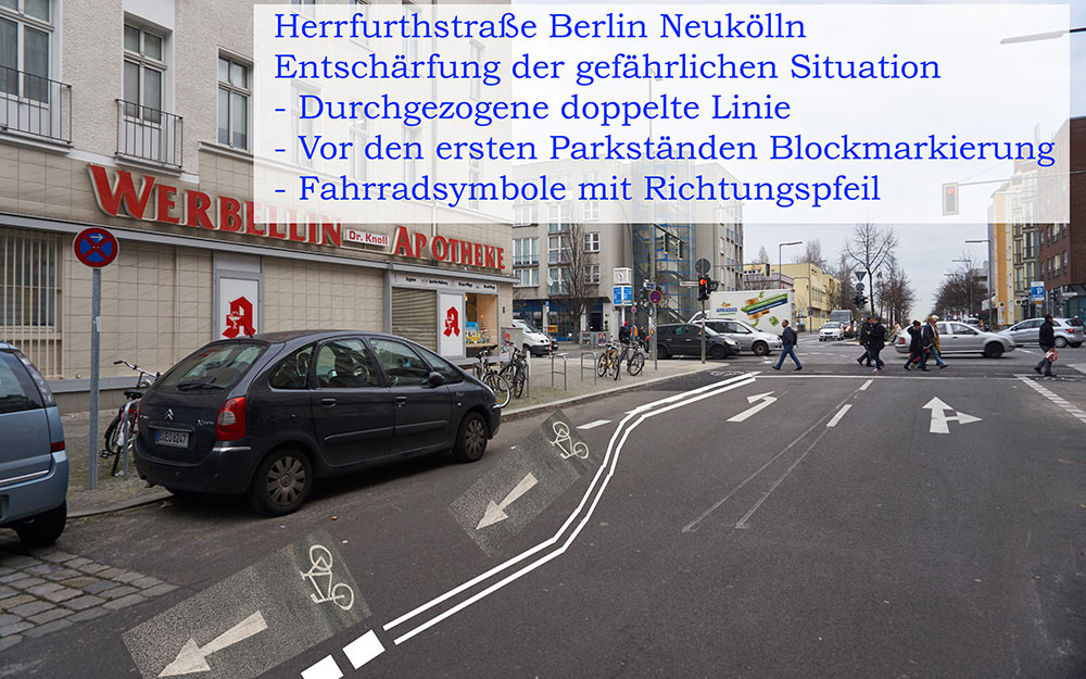 Fotomontage: Vorschlag Ausfahrt Herrfurthstraße.