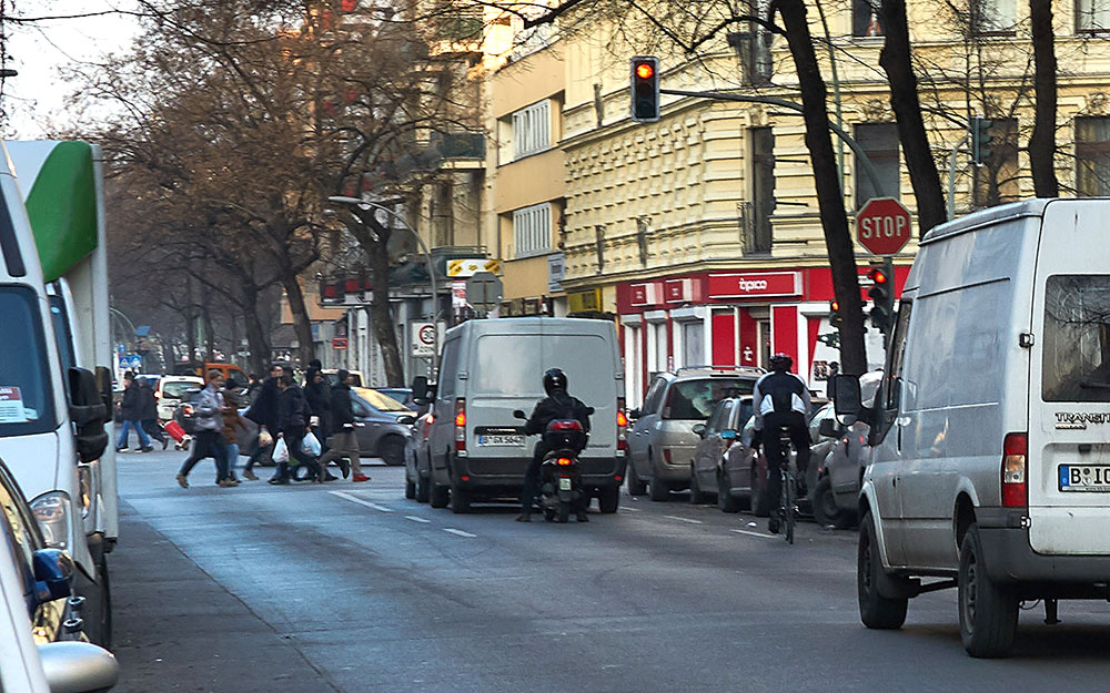 Foto: Reuterstraße Ausfahrt zur Sonnenallee.